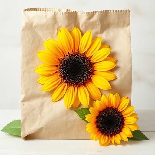 Sunflower hearts in eco-friendly paper bag
