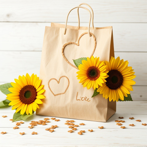 Sunflower hearts in eco-friendly paper bag