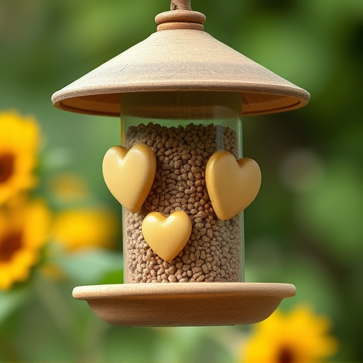 Sunflower hearts in hanging seed feeder