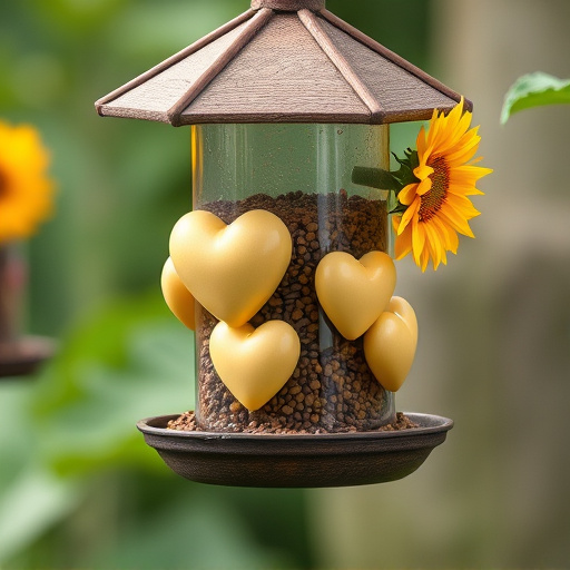 Sunflower hearts in hanging seed feeder