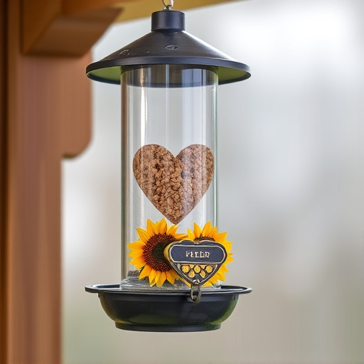 Sunflower hearts in hanging seed feeder