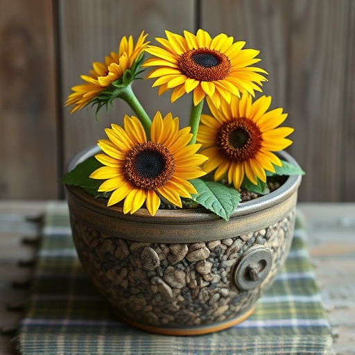 Sunflower hearts in rustic seed container