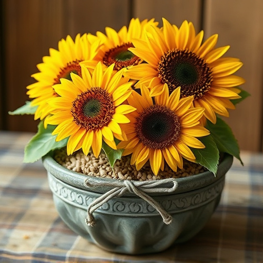 Sunflower hearts in rustic seed container