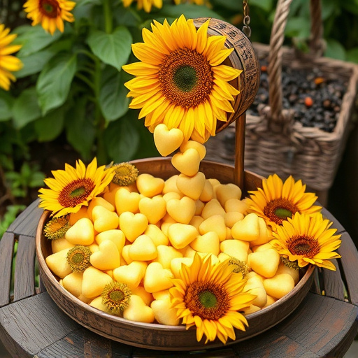 Sunflower hearts poured into bird table tray