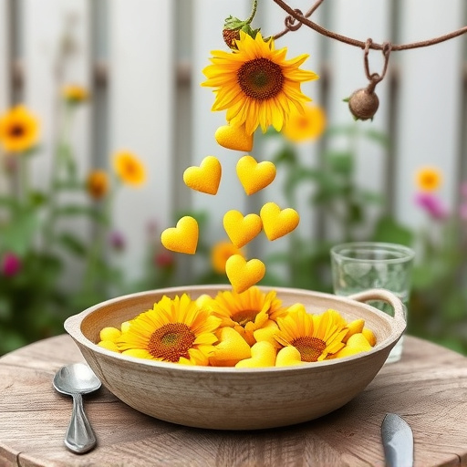 Sunflower hearts poured into bird table tray