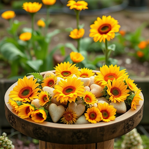 Sunflower hearts poured into bird table tray