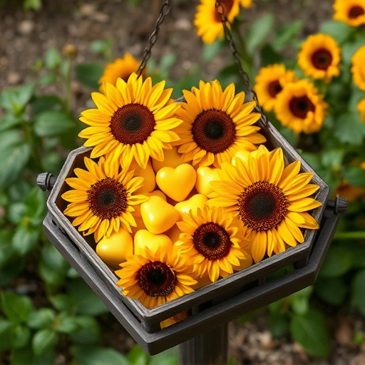 Sunflower hearts poured into bird table tray