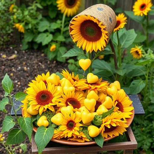 Sunflower hearts poured into bird table tray