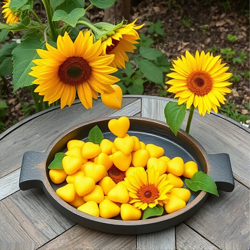 Sunflower hearts poured into bird table tray