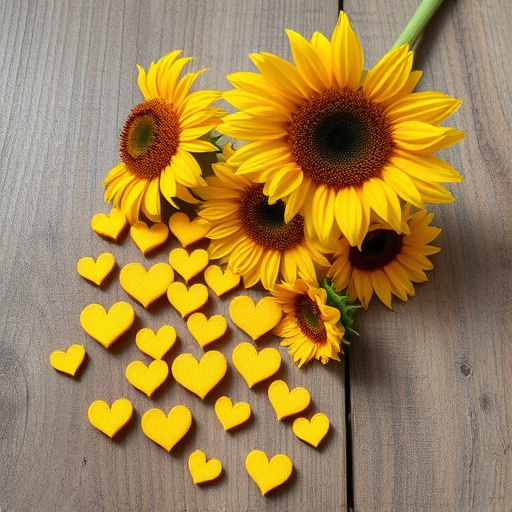 Sunflower hearts spilling onto wooden surface