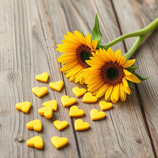 Sunflower hearts spilling onto wooden surface