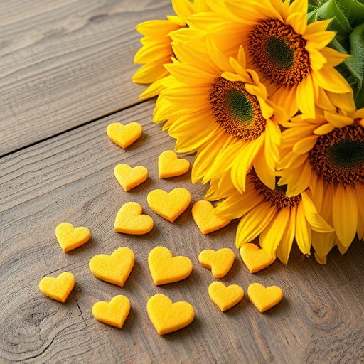 Sunflower hearts spilling onto wooden surface