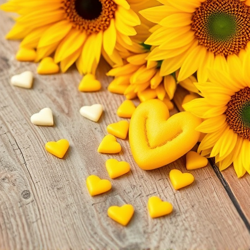 Sunflower hearts spilling onto wooden surface