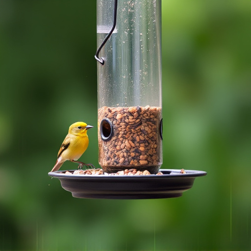 Tray-style feeder catching falling bird seed