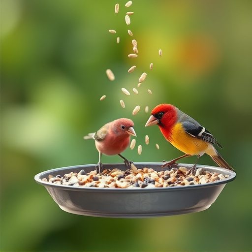 Tray-style feeder catching falling bird seed