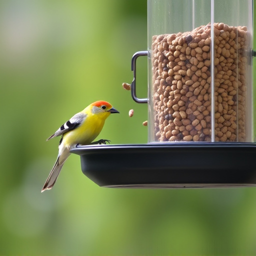 Tray-style feeder catching falling bird seed