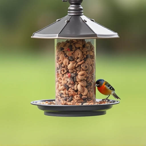 Tray-style feeder catching falling bird seed
