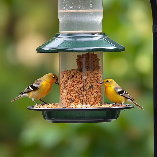 Tray-style feeder catching falling bird seed