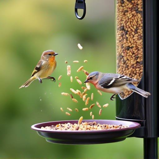 Tray-style feeder catching falling bird seed