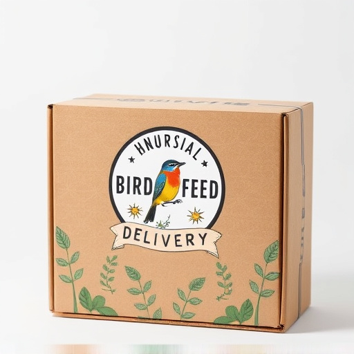 UK delivery box with bird seed label