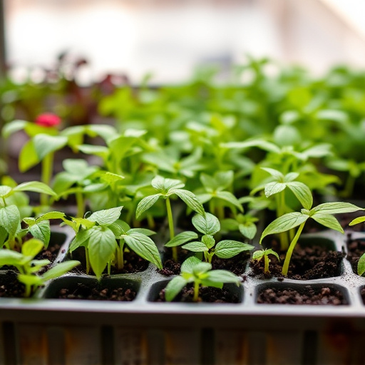 Variety of seeds in garden tray