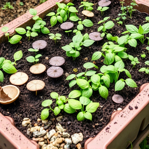 Variety of seeds in garden tray