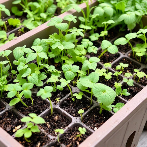 Variety of seeds in garden tray