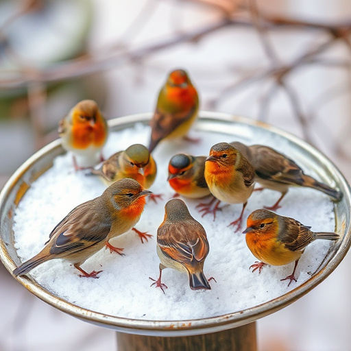 Variety of small birds on suet tray