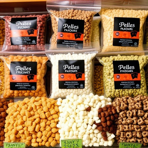 Variety of suet pellet flavours displayed