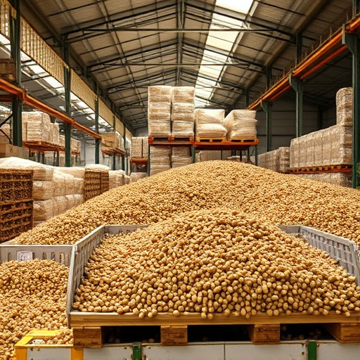 Warehouse full of suet pellet stock