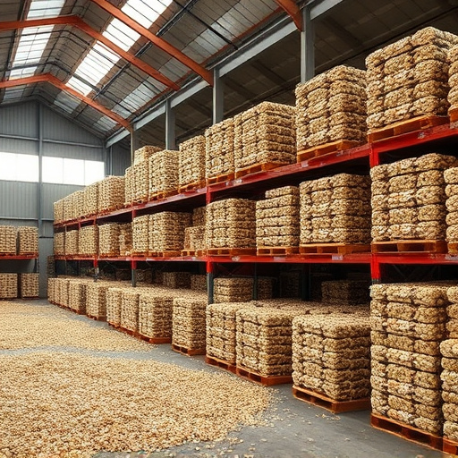 Warehouse full of suet pellet stock