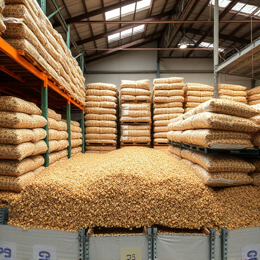 Warehouse full of suet pellet stock