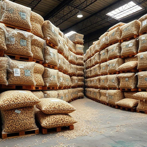Warehouse full of suet pellet stock