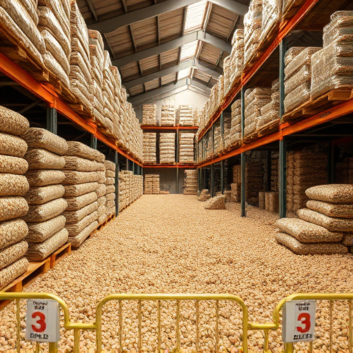 Warehouse full of suet pellet stock