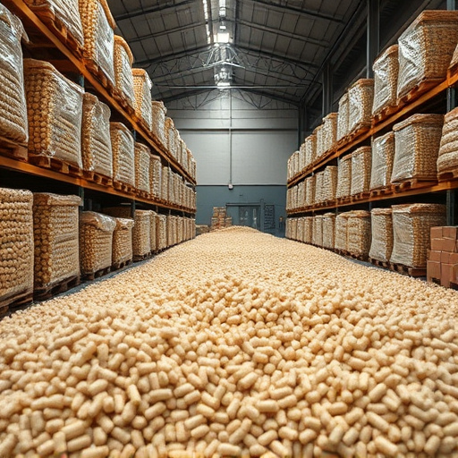 Warehouse full of suet pellet stock