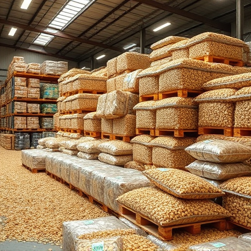 Warehouse full of suet pellet stock