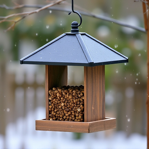Weatherproof bird feeder with roof cover