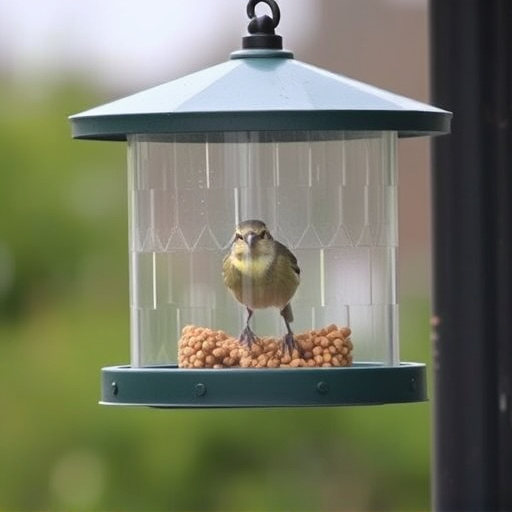 Weatherproof bird feeder with roof cover