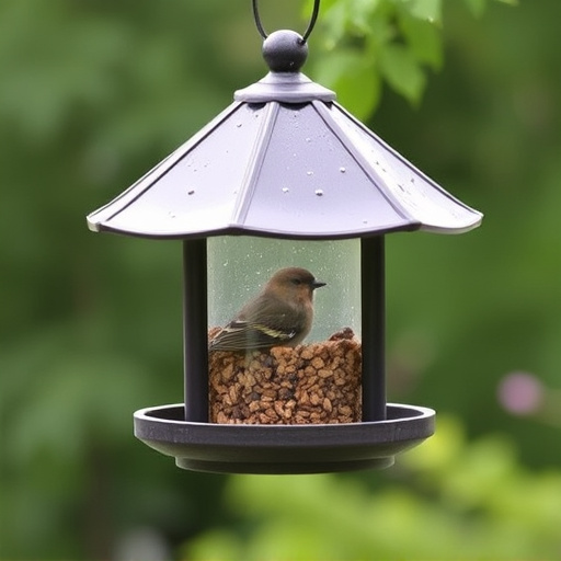 Weatherproof bird feeder with roof cover