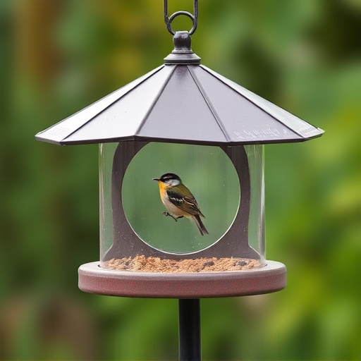 Weatherproof bird feeder with roof cover