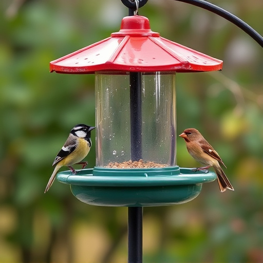 Weatherproof bird feeding station outdoors