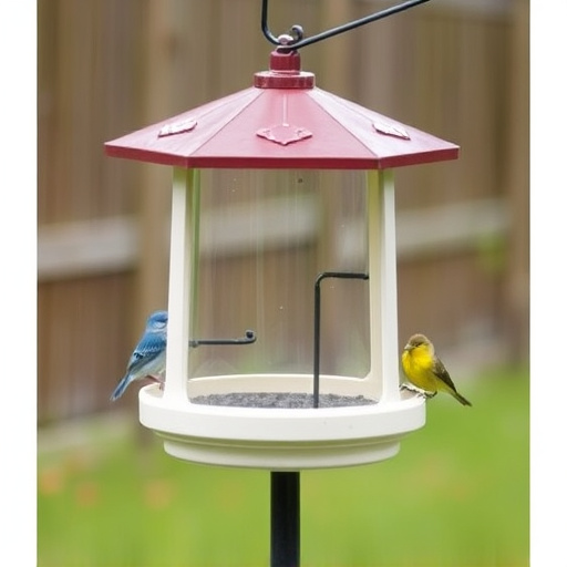 Weatherproof bird feeding station outdoors