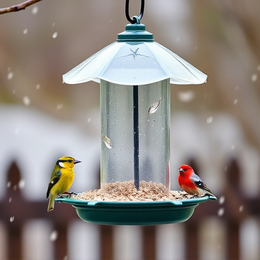 Weatherproof bird feeding station outdoors