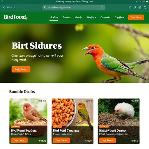 Website showing bird food bundle deals