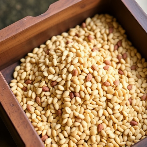Wheat-free seed blend in feeding tray