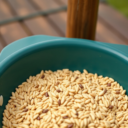 Wheat-free seed blend in feeding tray