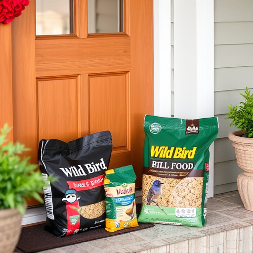 Wild bird food package at front door