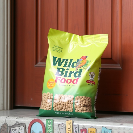 Wild bird food package at front door