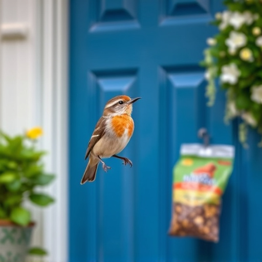 Wild bird food package at front door