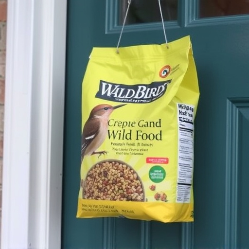 Wild bird food package at front door